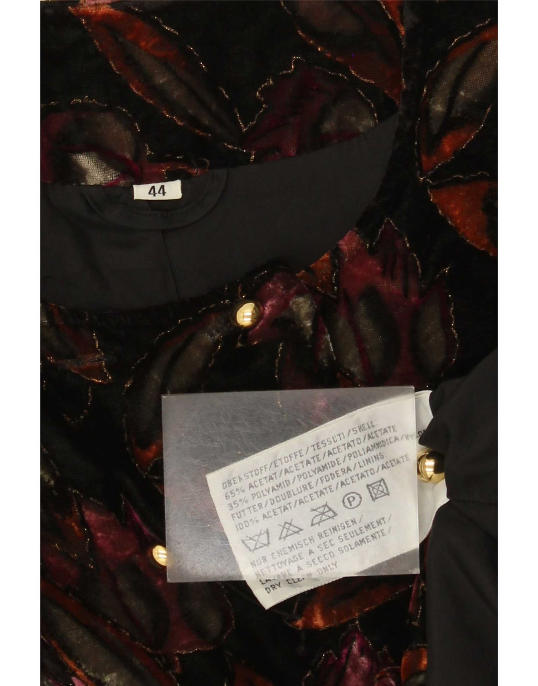 Jaqueta blazer feminina vintage de veludo IT 44 floral multicolorido médio