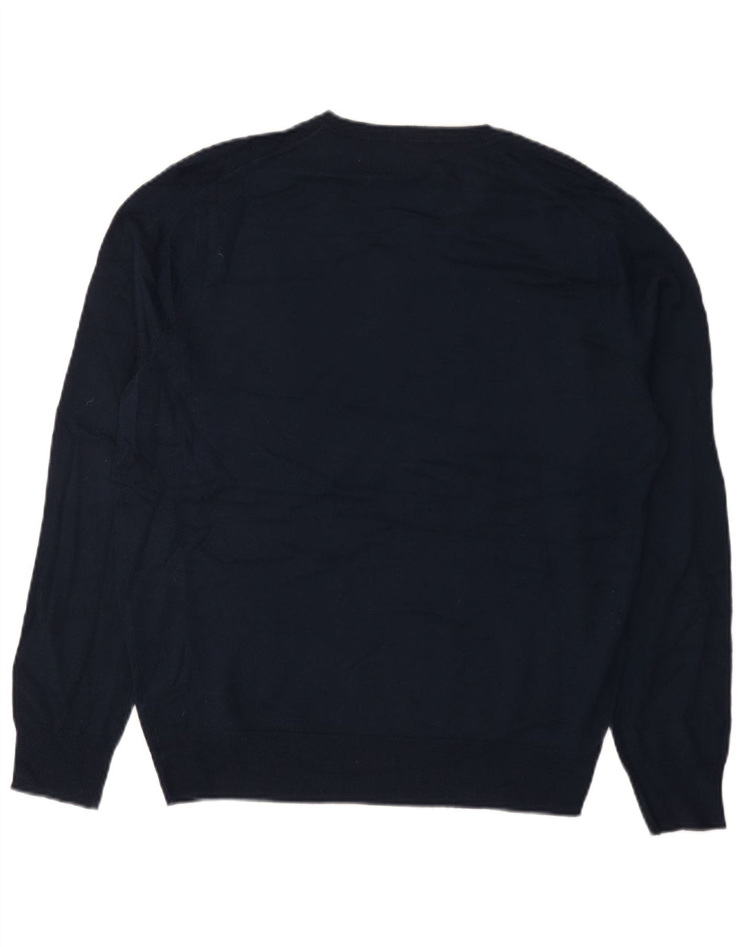 Suéter masculino J. Crew com decote em V grande acrílico azul marinho