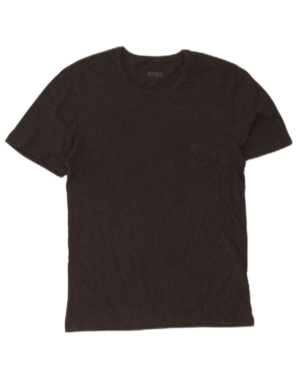 Hugo Boss Mens T-Shirt Top Pequeno Algodão Cinza