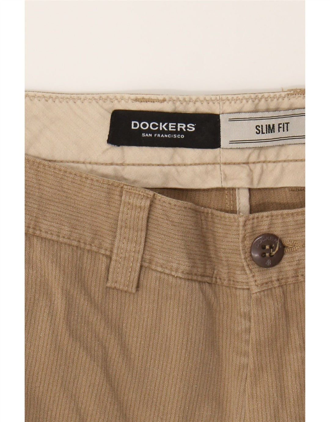 DOCKERS Mens Slim Fit Chino Trousers W34 L30 Brown Vintage Dockers and Second-Hand Dockers from Messina Hembry 