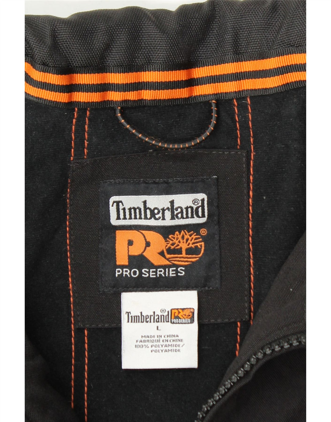 Jaqueta corta-vento masculina Timberland UK 40 grande poliéster colorblock preto