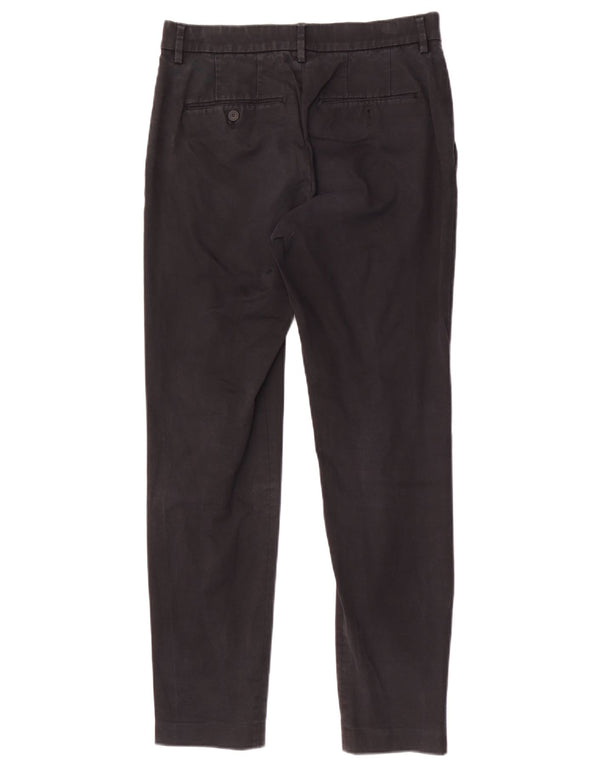 Zara Mens Slim Chino Calças EU 38 Pequeno W30 L29 Algodão Preto