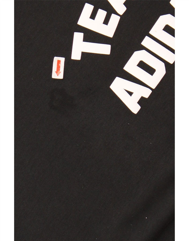 ADIDAS Mens Graphic Sweatshirt Jumper Grande Algodão Preto