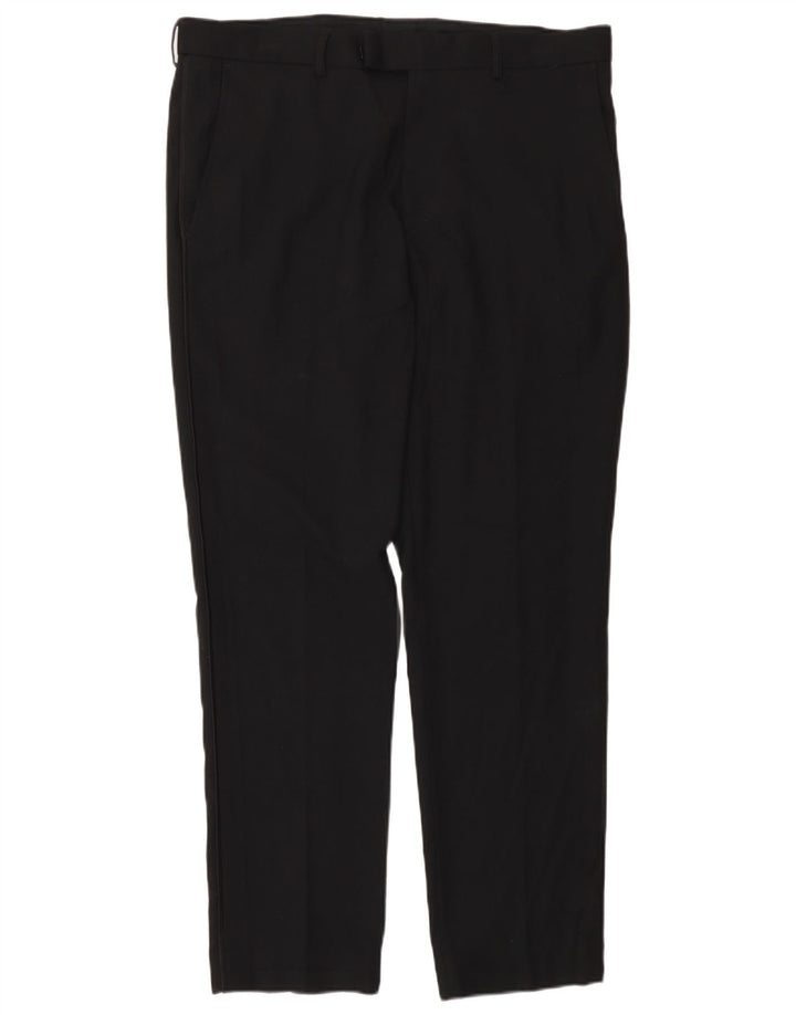 Calça masculina Marks & Spencer Slim Suit W34 L29 poliéster preto