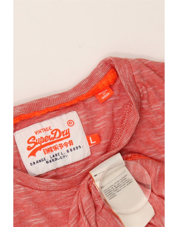 Camiseta masculina SUPERDRY grande algodão manchado vermelho
