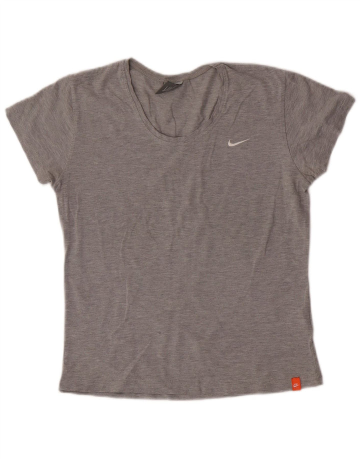 Camiseta feminina Nike UK 10/12 algodão cinza médio