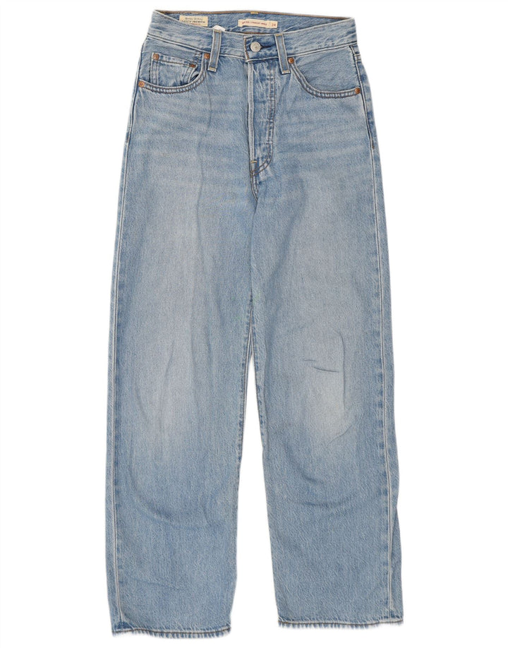 Jeans feminino Levi's Ribcage Straight W24 L27 Azul Algodão