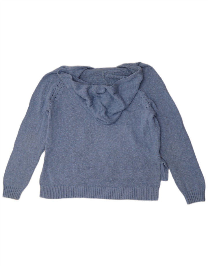 Suéter feminino com capuz Fat Face UK 14 algodão azul médio