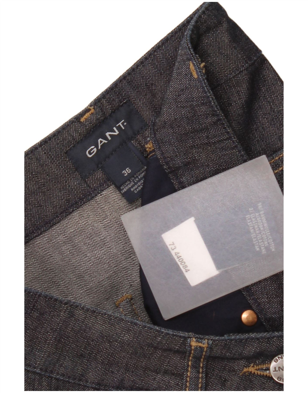 Saia jeans feminina Gant EU 36 pequena W28 algodão preto