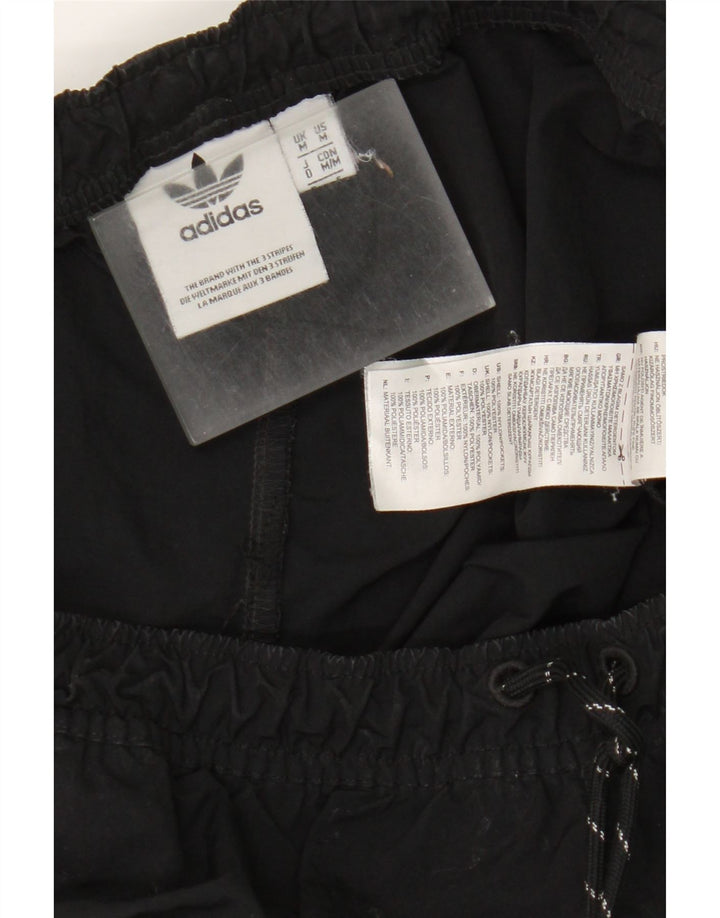 Adidas Mens Joggers Cargo Calças Médias W32 L29 Preto Nylon