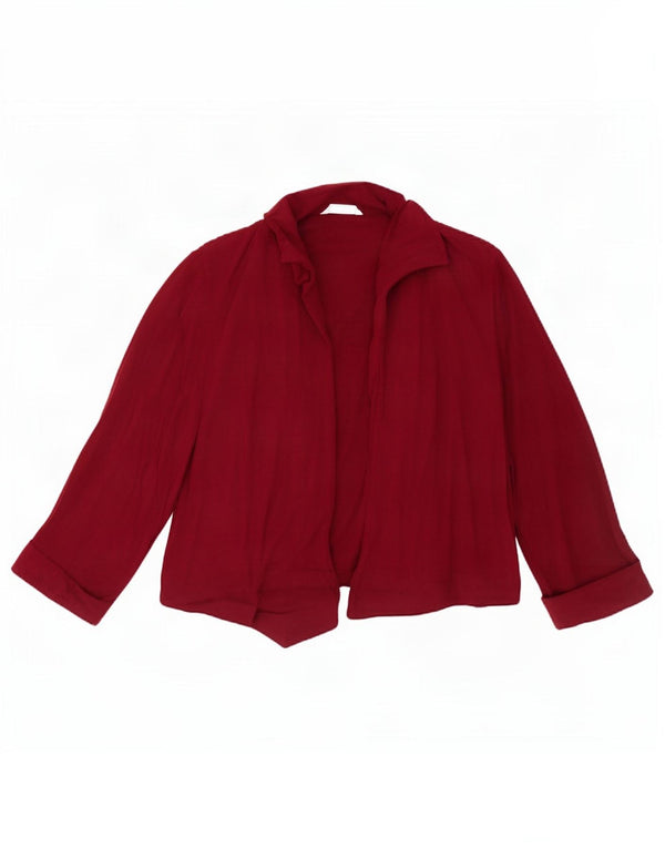Suéter cardigã feminino Marks & Spencer manga 3/4 UK 18 XL Borgonha
