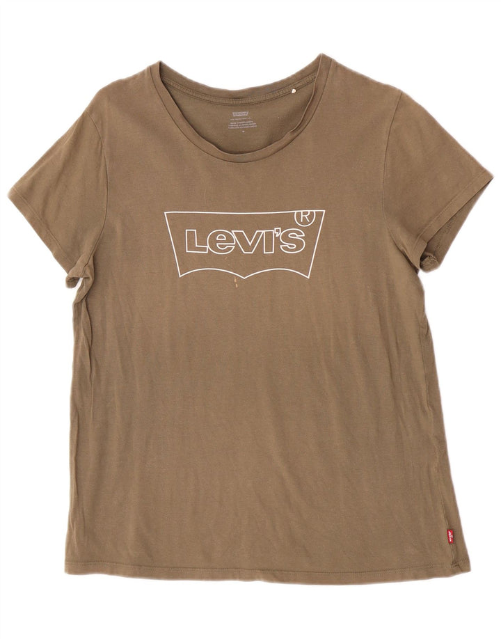 Camiseta feminina gráfica Levi's Top UK 14 Médio Caqui