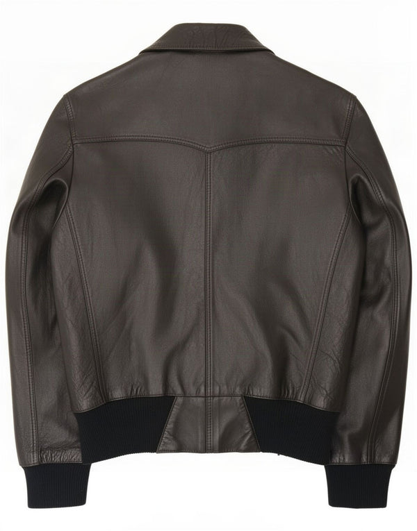Jaqueta de couro masculina vintage IT 52 XL preta