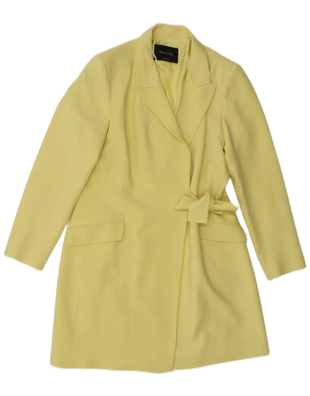 Sobretudo feminino Massimo Dutti EU 42 grande viscose amarela