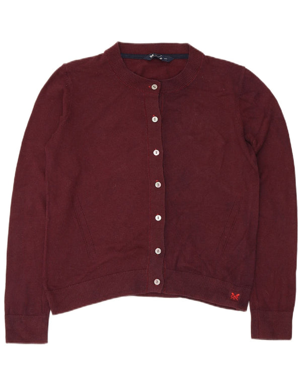 Suéter Cardigan Feminino Crew Clothing UK 10 Pequeno Borgonha Viscose