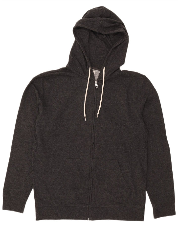 Suéter masculino Quiksilver com capuz e zíper grande algodão cinza
