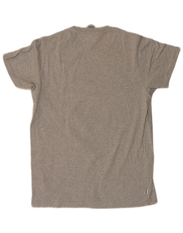 Camiseta gráfica masculina Franklin Marshall algodão cinza médio