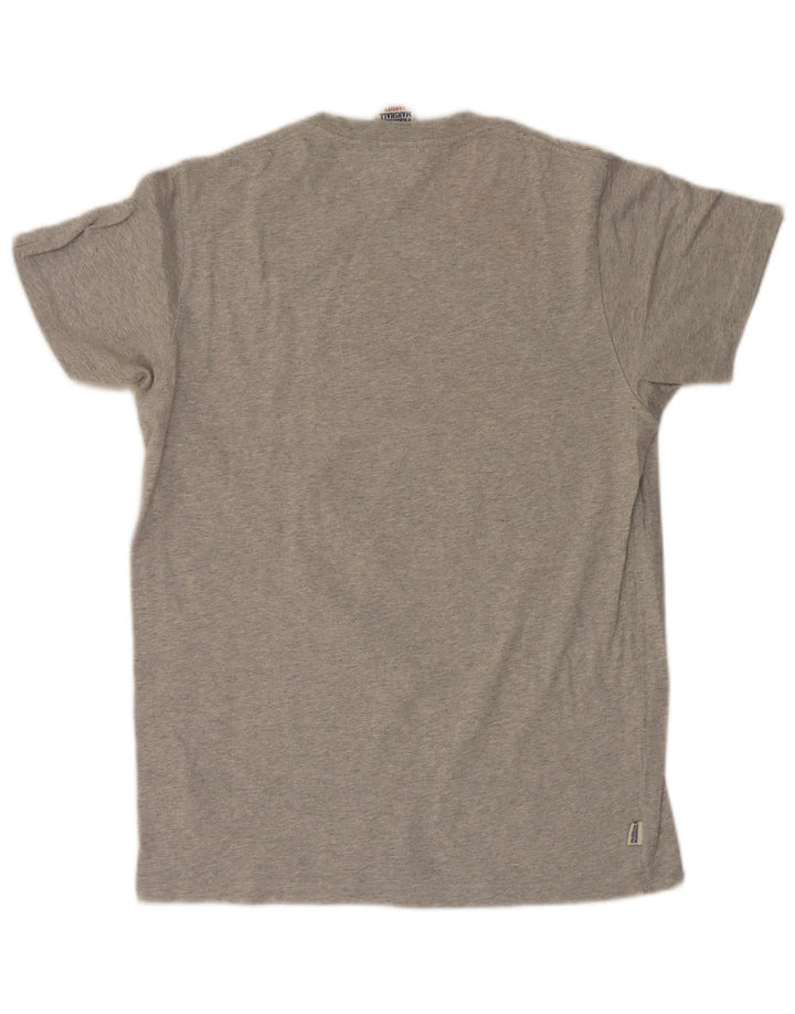 Camiseta gráfica masculina Franklin Marshall algodão cinza médio