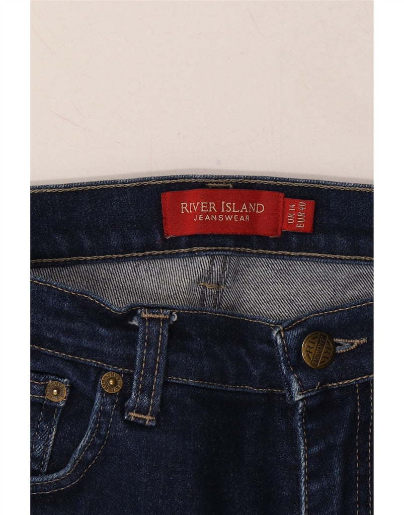 RIVER ISLAND Womens Capri Jeans UK 14 Medium W30 L19 Blue Cotton Vintage River Island and Second-Hand River Island from Messina Hembry 