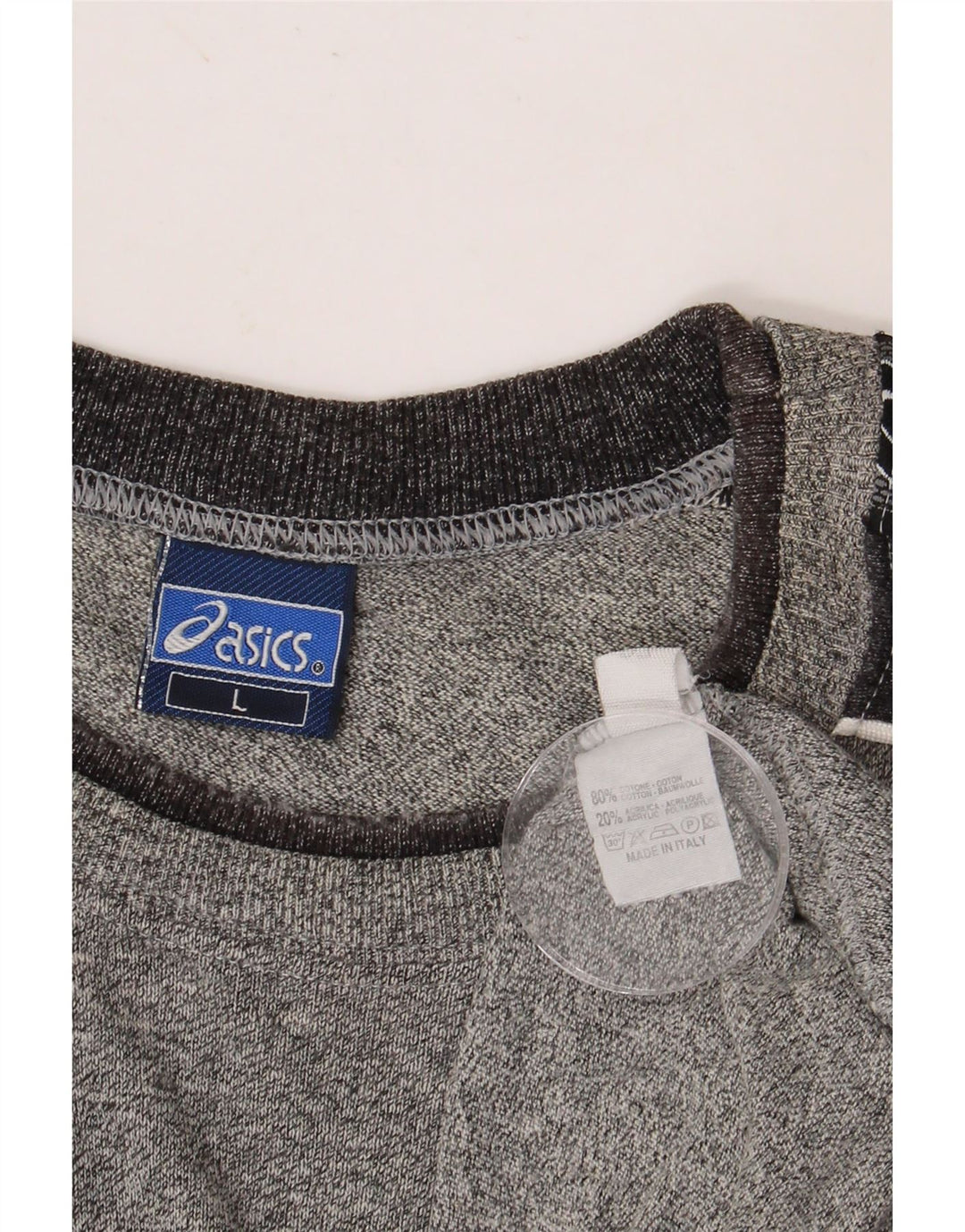 Camiseta gráfica masculina ASICS Top grande cinza colorblock algodão