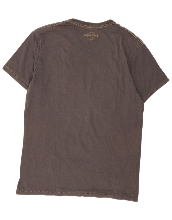 Camiseta masculina Hard Rock Cafe Hollywood Graphic Top algodão cinza médio