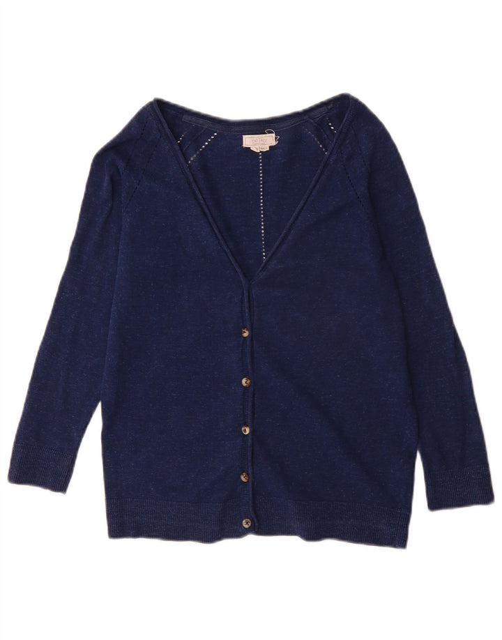Suéter Cardigan Feminino Fat Face UK 8 Pequeno Azul
