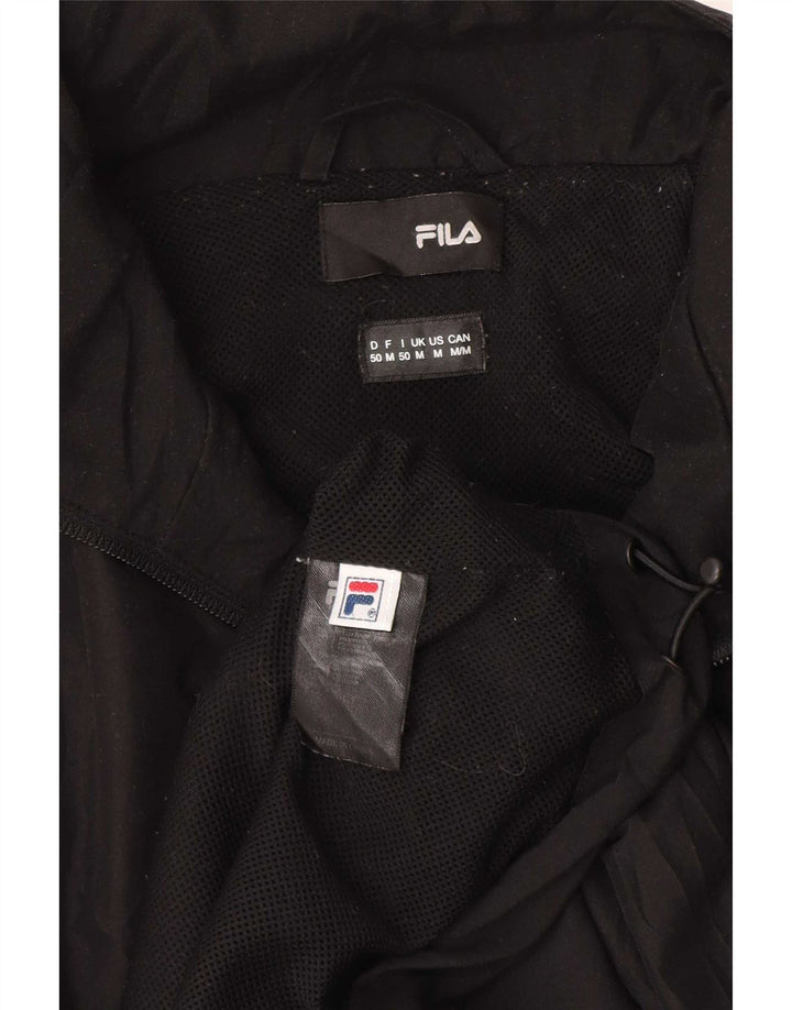 Fila Mens Tracksuit Top Jacket Médio Preto Listrado Poliéster