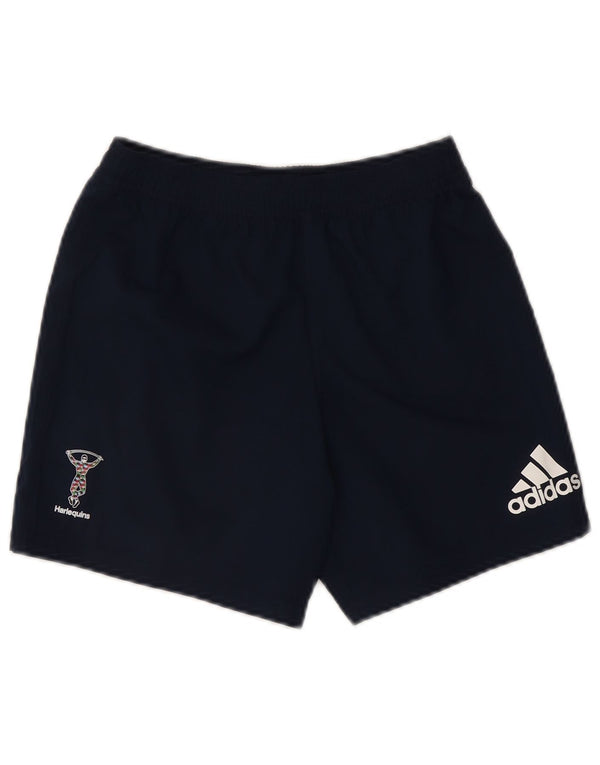 Shorts esportivos gráficos masculinos Adidas pequenos poliéster azul marinho