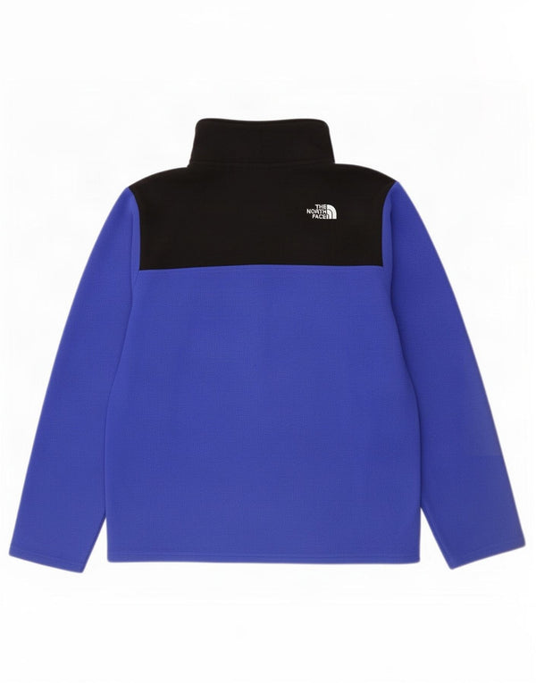 Suéter de lã The North Face Boys com zíper e gola 14-15 anos XL azul colorblock
