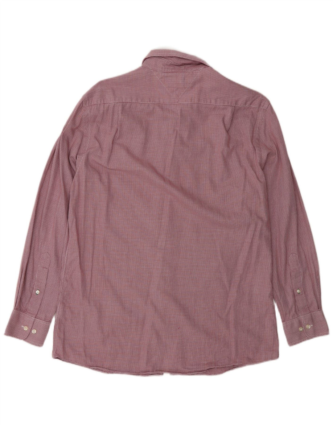 Camisa masculina Tommy Hilfiger Slim Fit tamanho 15 1/2 xadrez vermelho médio