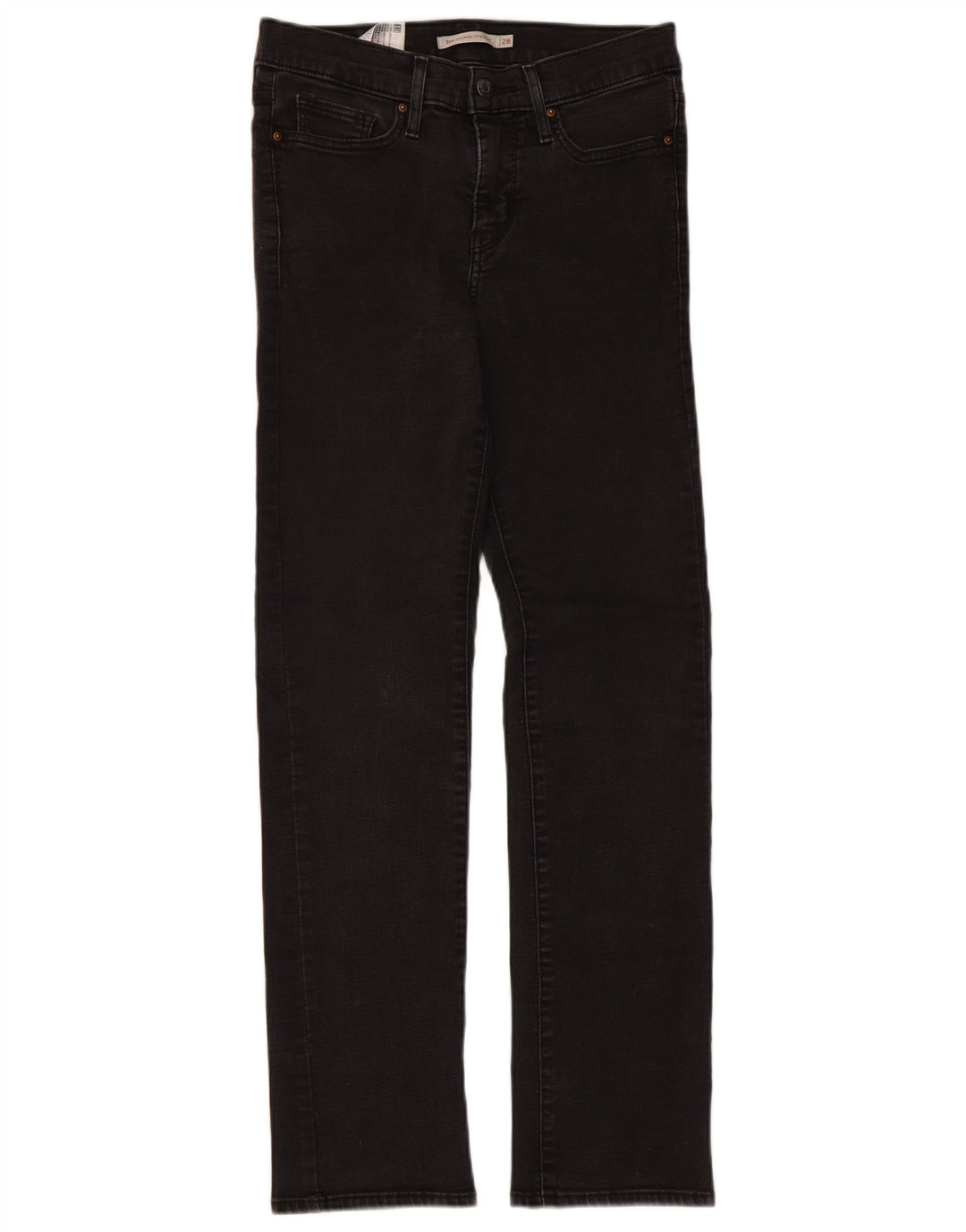 Calça jeans feminina Levi's 314 Shaping Straight W28 L30 algodão preto