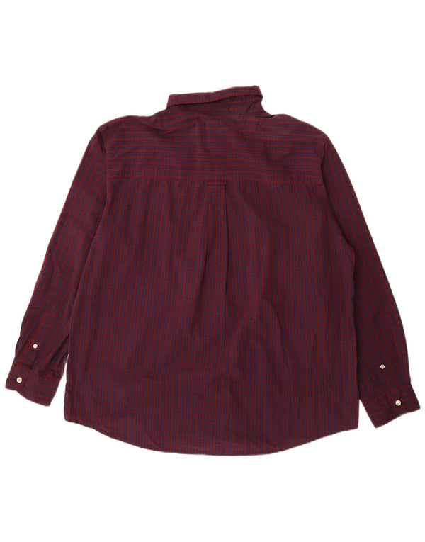 Camisa masculina Chaps Easy Care XL Borgonha xadrez algodão