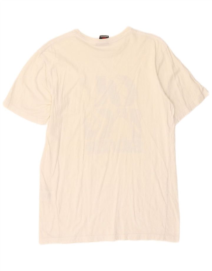 Camiseta masculina gráfica Quiksilver Top médio de algodão off white