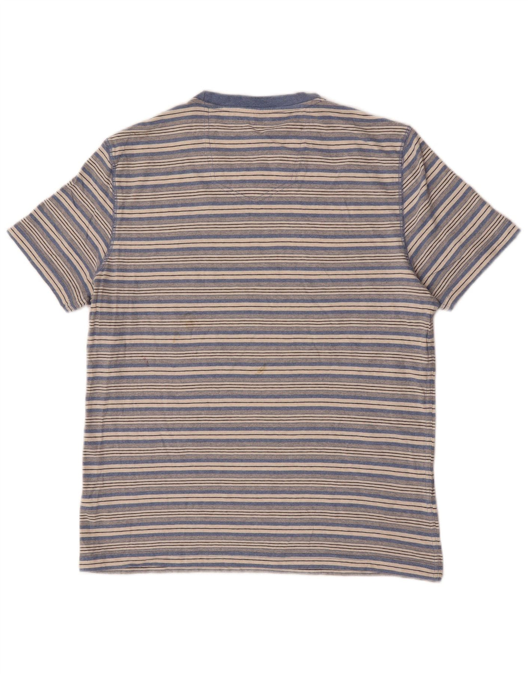Camiseta masculina Fat Face Top grande algodão listrado azul