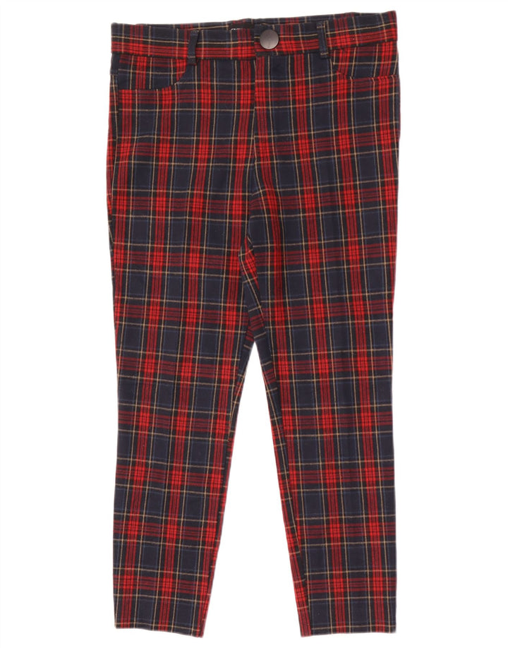 Zara Calça Feminina Slim Cropped Grande W30 L25 Xadrez Vermelho