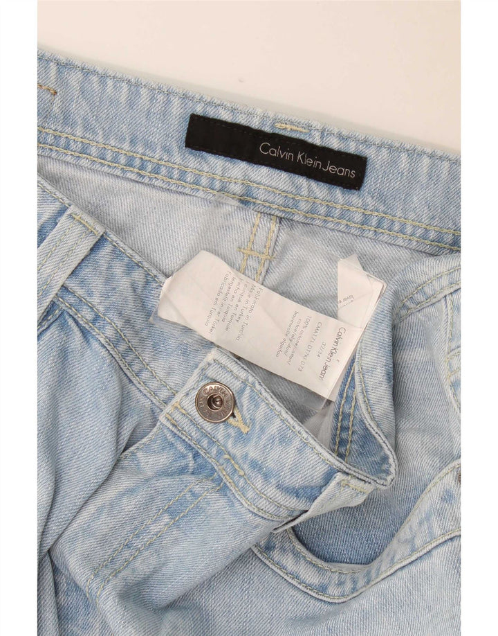 Calça jeans reta feminina Calvin Klein W32 L34 algodão azul