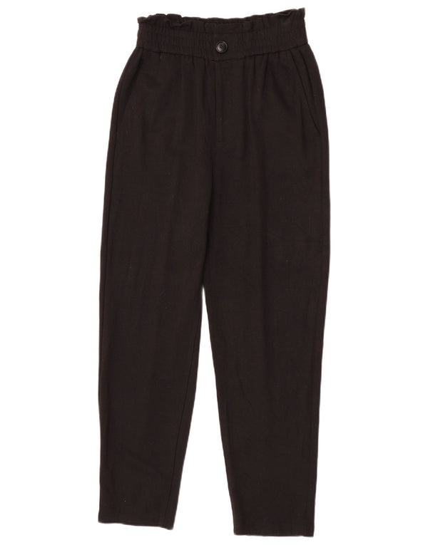 Zara Calça Chino Feminina Cintura Alta Cônica XS W24 L25 Viscose Preta