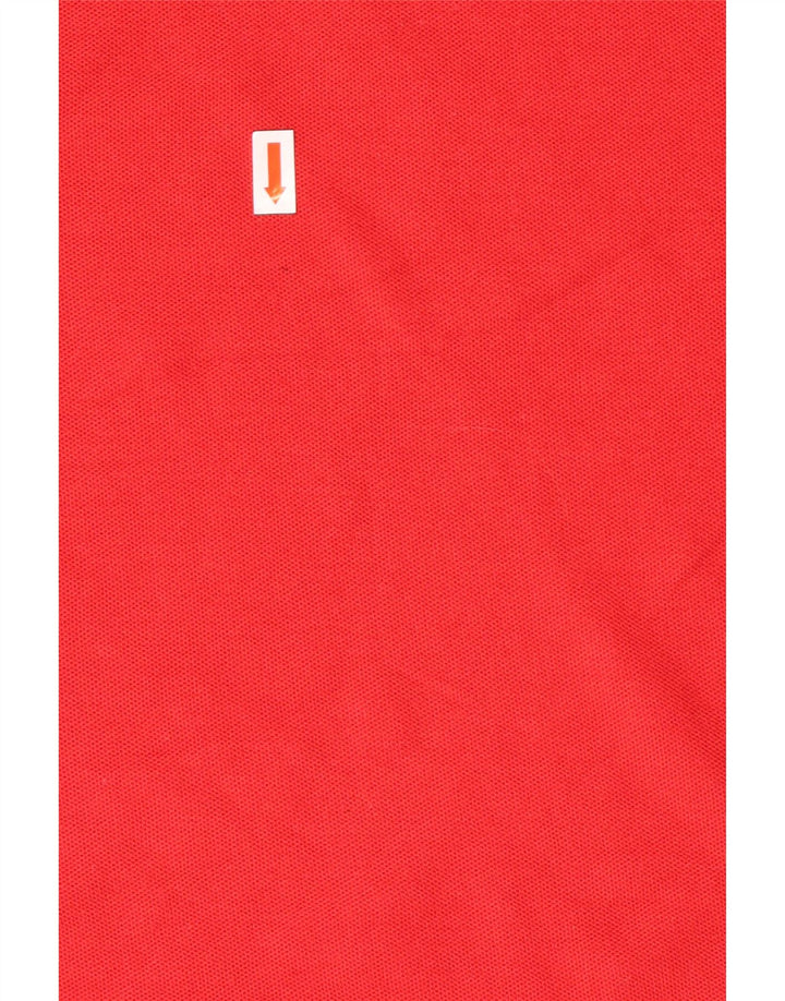 Camisa polo masculina de manga comprida Izod poliéster vermelho médio
