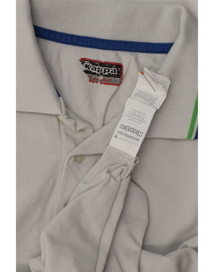 KAPPA Mens Long Sleeve Polo Shirt XL Off White Cotton Vintage Kappa and Second-Hand Kappa from Messina Hembry 