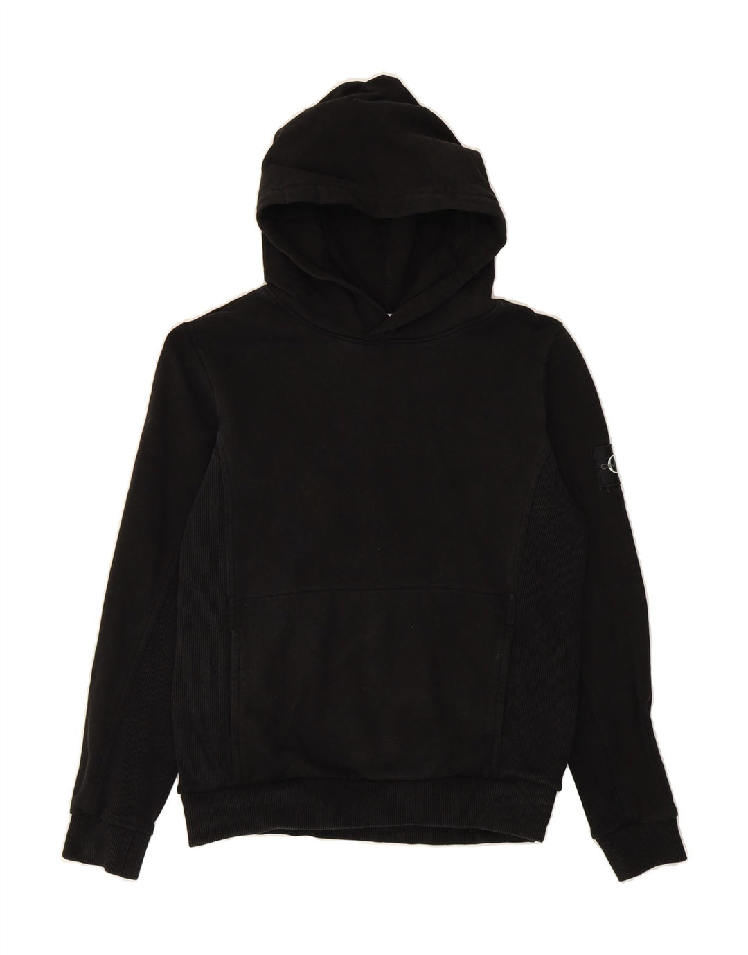 CALVIN KLEIN Girls Hoodie Jumper 13-14 Years Black Cotton Vintage Calvin Klein and Second-Hand Calvin Klein from Messina Hembry 