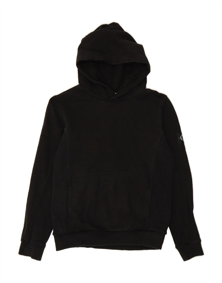 CALVIN KLEIN Girls Hoodie Jumper 13-14 Years Black Cotton Vintage Calvin Klein and Second-Hand Calvin Klein from Messina Hembry 