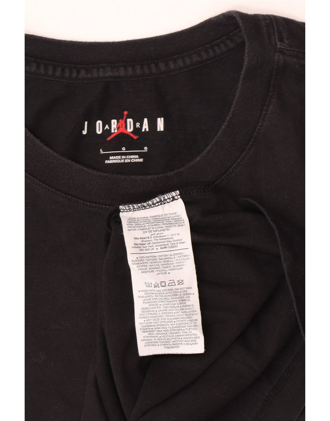 Camiseta masculina Jordan com estampa gráfica grande de algodão preto