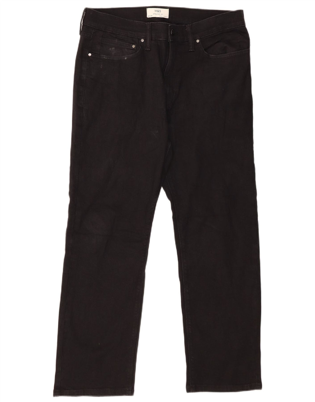 Jeans retos masculinos Marks & Spencer W34 L29 algodão preto