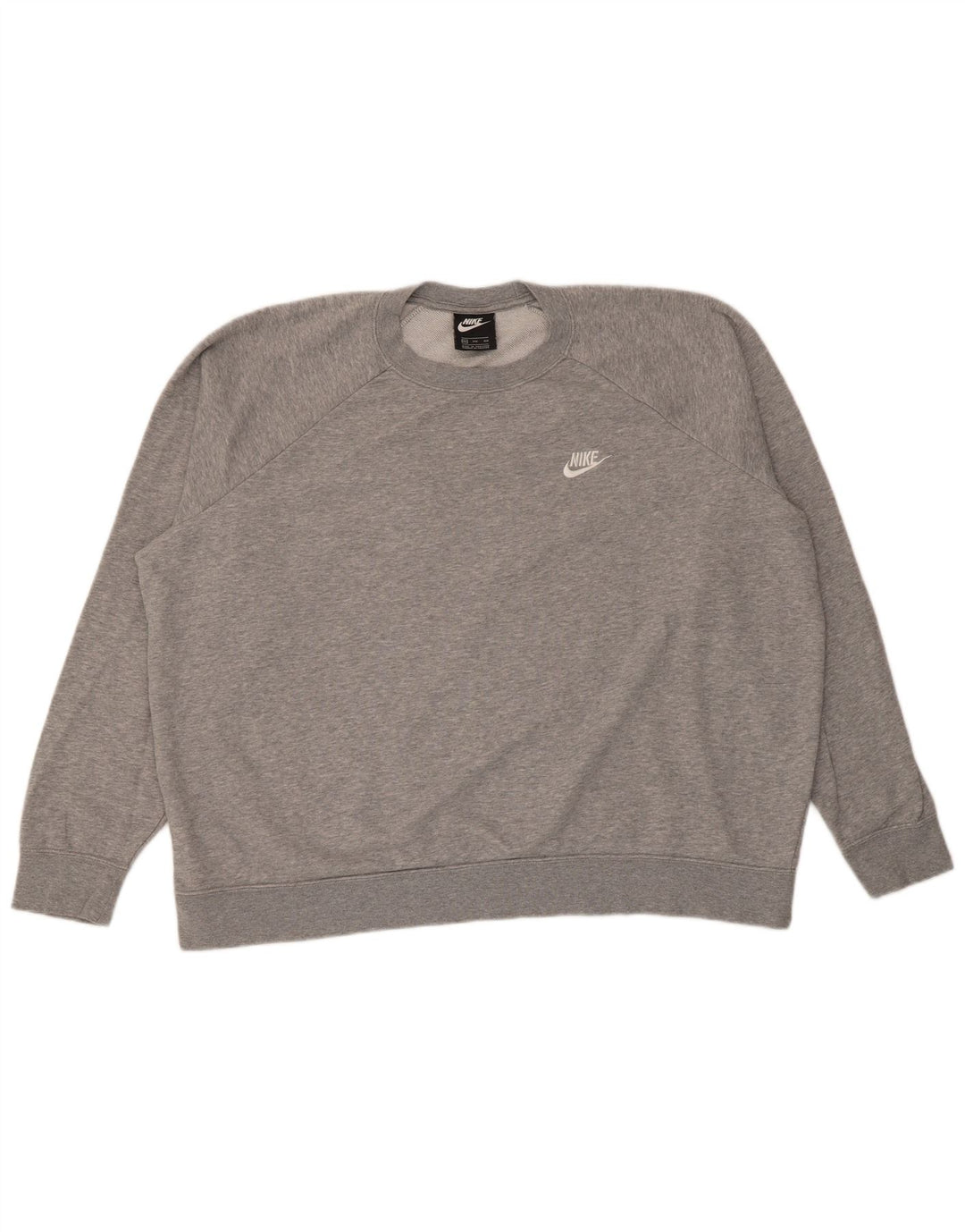 Nike feminino oversized moletom jumper UK 20 2XL cinza manchado algodão