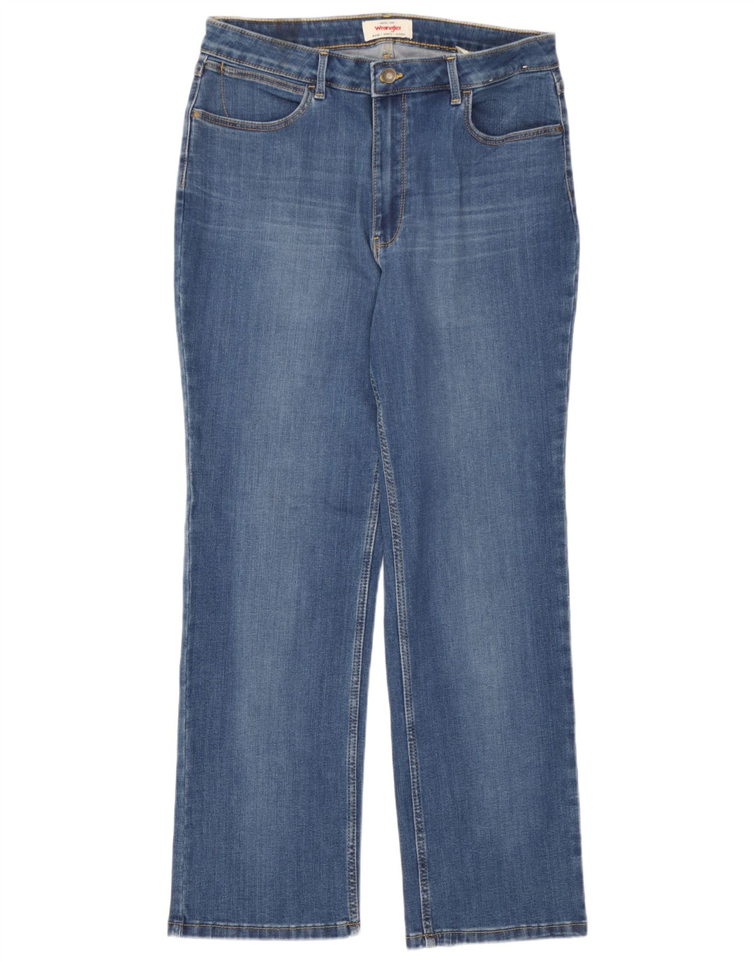 Jeans retos femininos Wrangler W32 L30 algodão azul