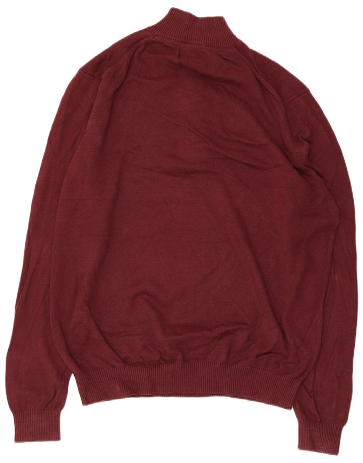 Suéter masculino IZOD com zíper e gola média marrom