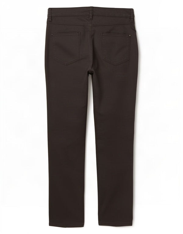 Jeans Marks & Spencer feminino slim UK 14 grande W32 L27 algodão marrom
