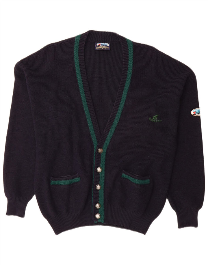 Suéter cardigã masculino NORTH POLE grande azul marinho