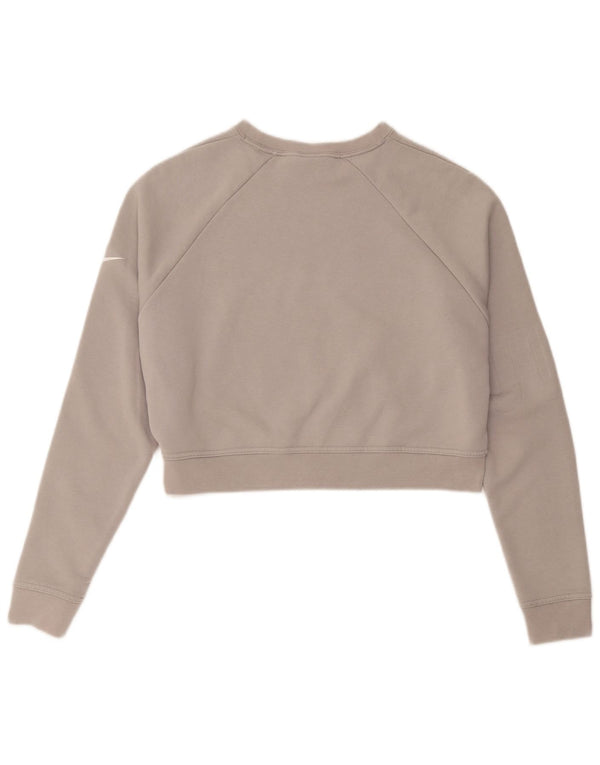Moletom Nike Feminino Crop Oversized Jumper UK 10 Pequeno Cinza