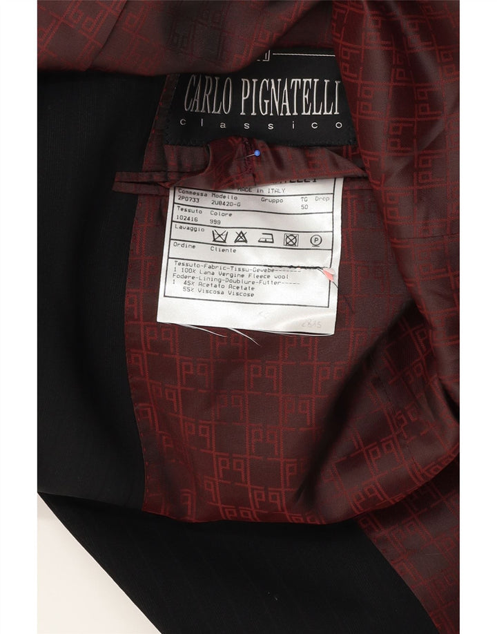 Jaqueta blazer masculina Carlo Pignatelli com 2 botões IT 50 grande lã virgem preta